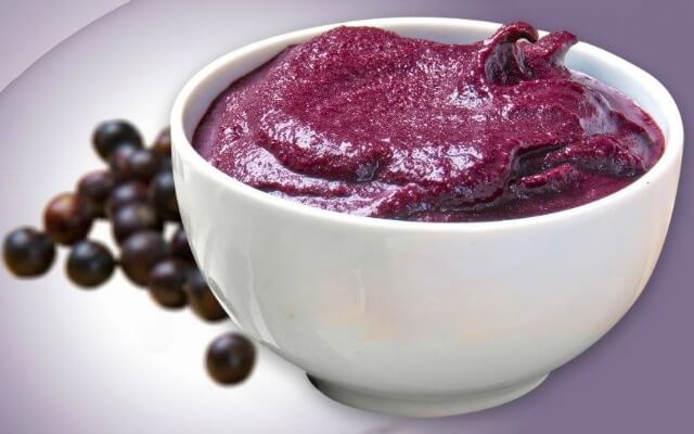 tigela de açai processado