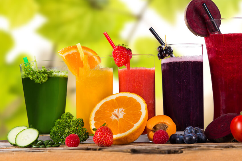 Sucos Detox Copos de suco detox